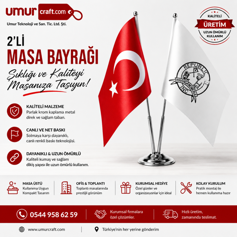 Masa Bayrağı 2'li